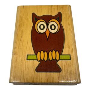 Owl on Branch Wood‎ Mounted Rubber Stamp STPX3004 Canadian Maple Collections